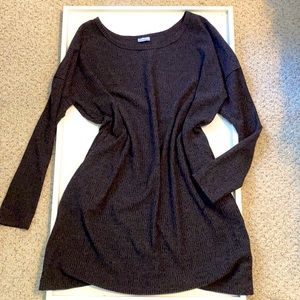 Slouchy shoulder sweater dress
